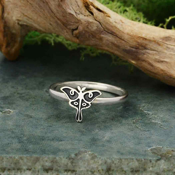 Sterling Silver Luna Moth Ring - Poppies Beads n' More