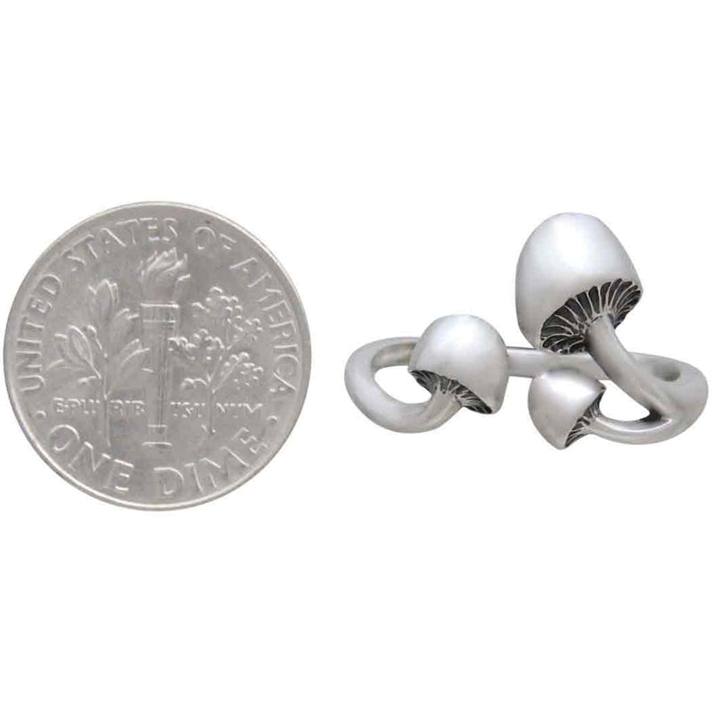 Sterling Silver Adjustable Three Mushroom Ring - Poppies Beads n' More