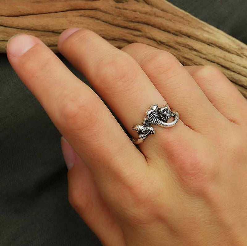 Sterling Silver Chanterelle Mushroom Ring - Poppies Beads n' More