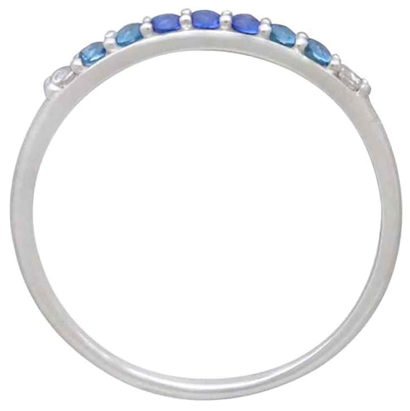 Sterling Silver Blue Ombre Nano Gem Ring - Poppies Beads n' More