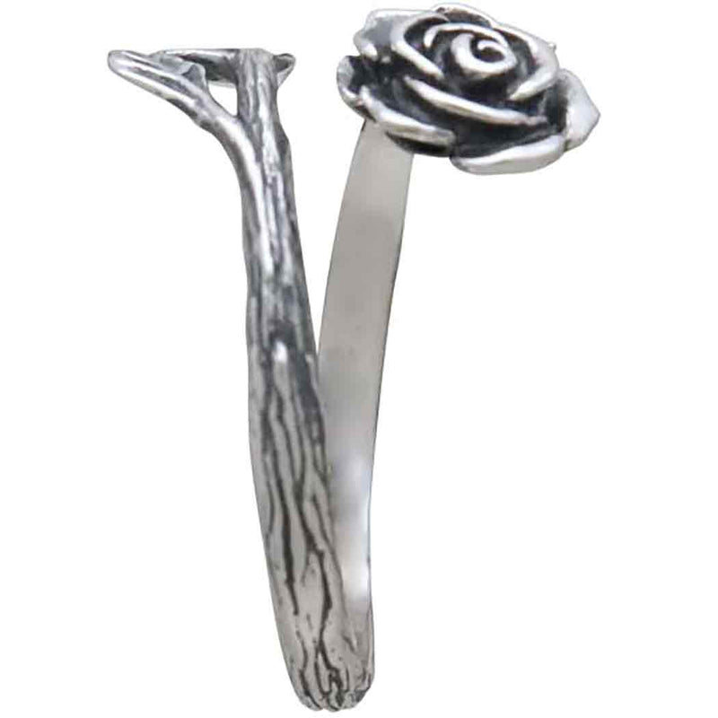 Sterling Silver Rose Adjustable Ring - Poppies Beads n' More