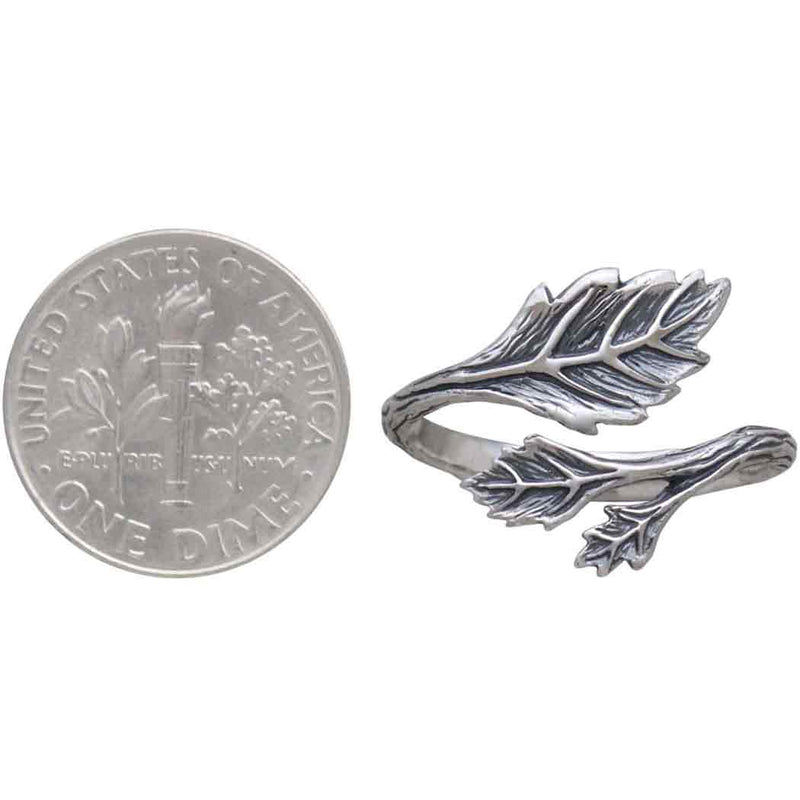 Sterling Silver Adjustable Leaf Ring - Poppies Beads n' More