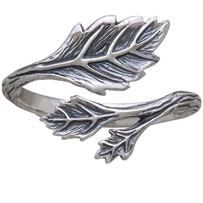 Sterling Silver Adjustable Leaf Ring - Poppies Beads n' More
