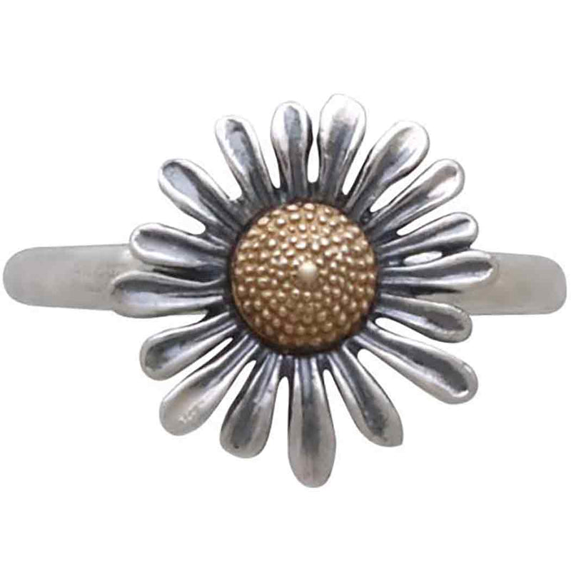 Mixed Metal Daisy Ring - Poppies Beads n' More