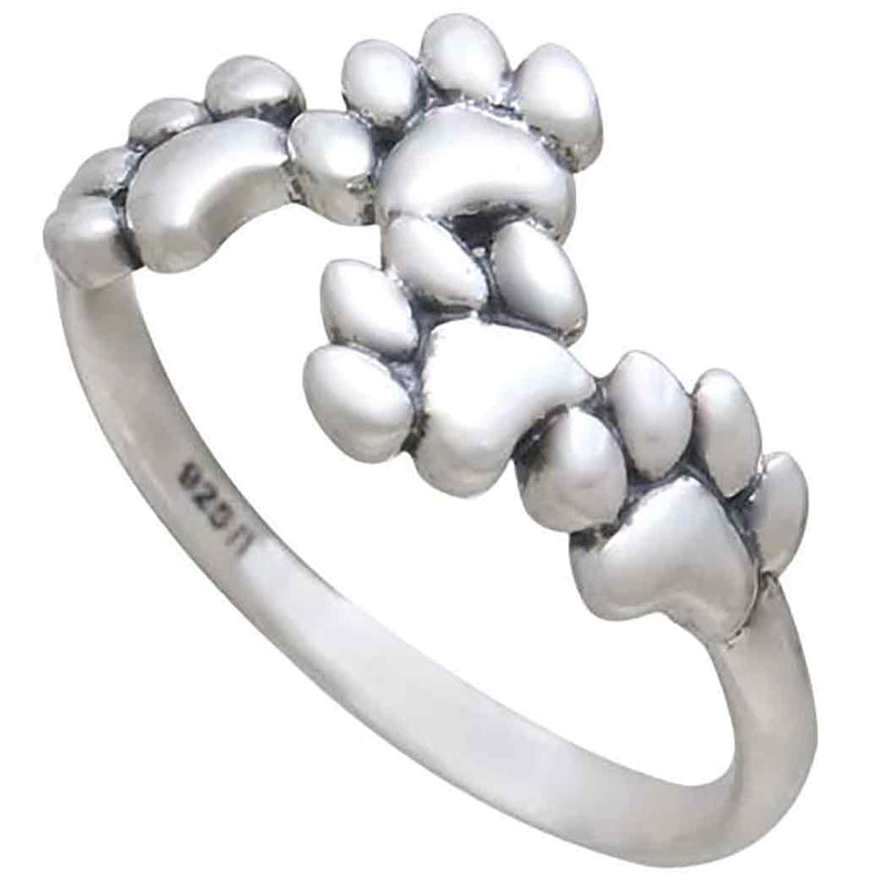 Sterling Silver Paw Print Ring - Poppies Beads n' More