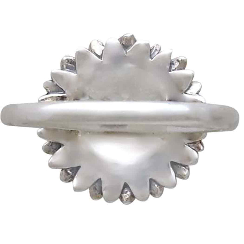 Sterling Silver Sunflower Ring with Bronze Bee - Poppies Beads n' More