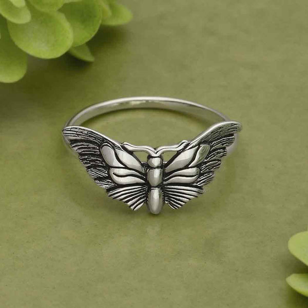 Sterling Silver Moth Ring - Poppies Beads n' More