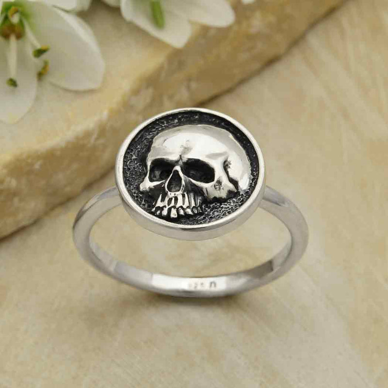 Sterling Silver Shadow Box Skull Ring - Poppies Beads n' More