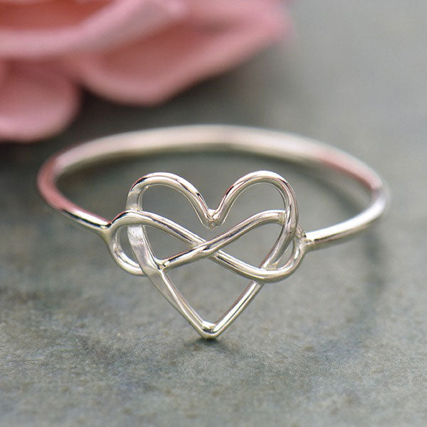 Sterling Silver Ring - Infinity Heart Ring - Poppies Beads n' More