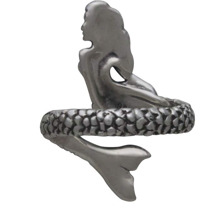 Sterling Silver Mermaid Ring - Adjustable Ring - Poppies Beads n' More