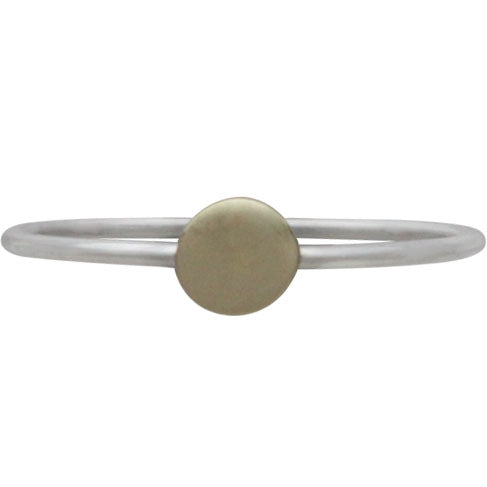Sterling Silver Stacking Ring with Silver or Bronze Dot - Poppies Beads n' More