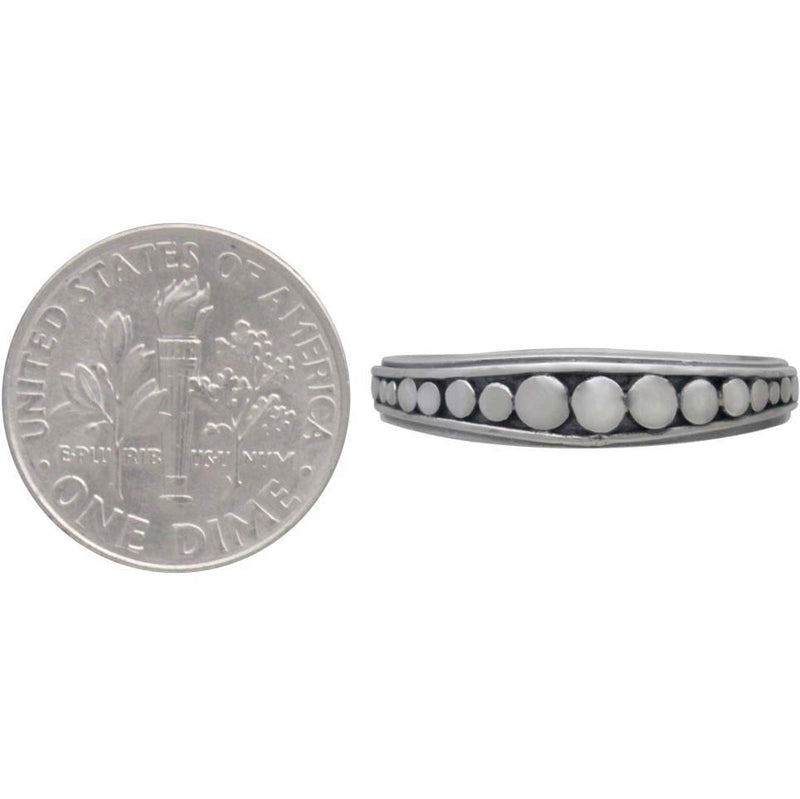 Sterling Silver Stacking Ring with Flat Granulation - Poppies Beads n' More