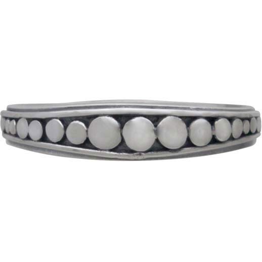 Sterling Silver Stacking Ring with Flat Granulation - Poppies Beads n' More