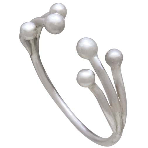 Sterling Silver Adjustable Ring with Large Granulations - Poppies Beads n' More