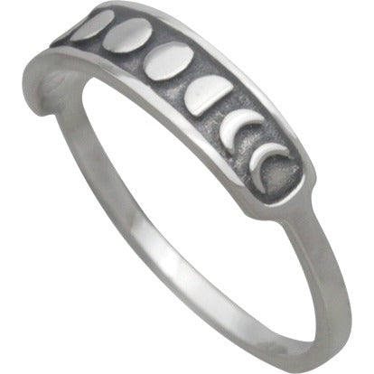 Sterling Silver Ring - Moon Phases Ring - Poppies Beads n' More