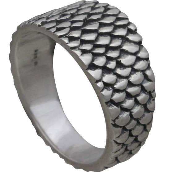 Sterling Silver Dragon Scale Ring - Poppies Beads n' More