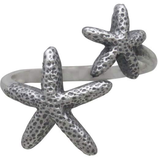 Sterling Silver Adjustable Starfish Ring - Poppies Beads n' More