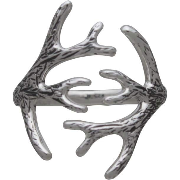 Sterling Silver Adjustable Antler Ring - Poppies Beads n' More