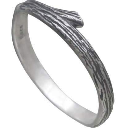 Sterling Silver Textured Branch Ring - Poppies Beads n' More