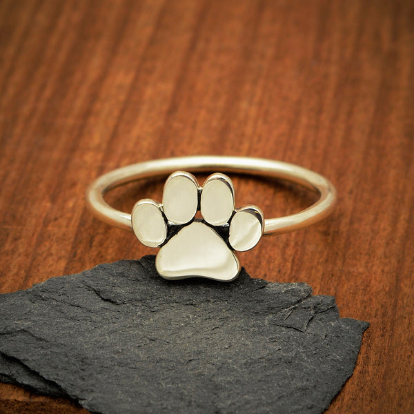 Sterling Silver Paw Print Ring - Poppies Beads n' More
