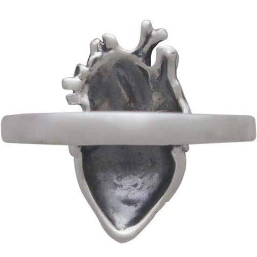 Sterling Silver Anatomical Heart Ring - Poppies Beads n' More