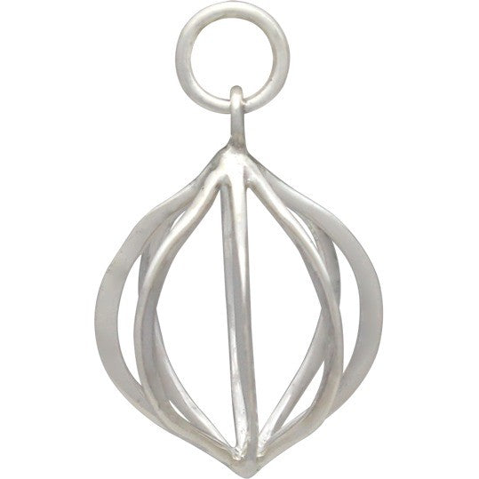 Sterling Silver Lantern Cage Pendant - Poppies Beads n' More