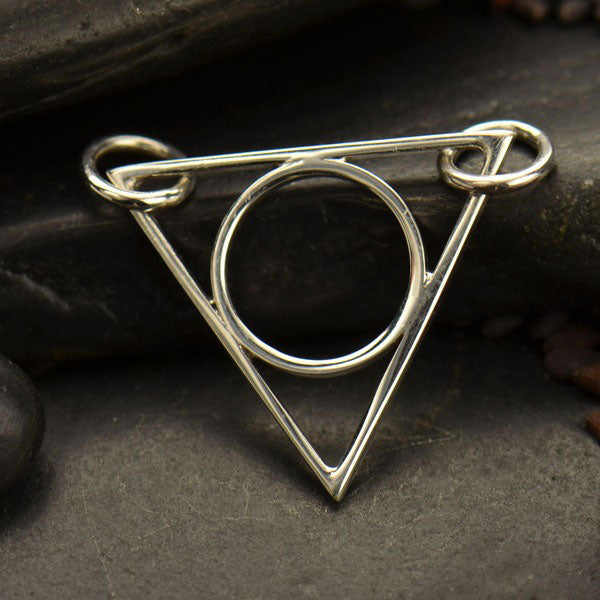 Sterling Silver Circle in Triangle Link - Poppies Beads n' More