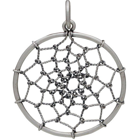 Sterling Silver Dream Catcher Pendant - Poppies Beads n' More