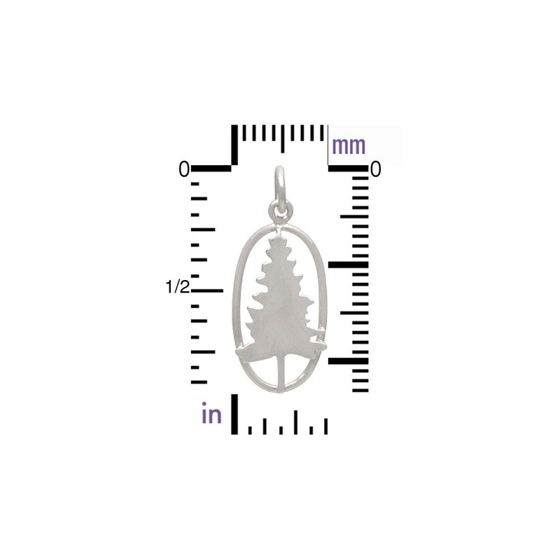 Sterling Silver Pine Tree Charm - Poppies Beads n' More