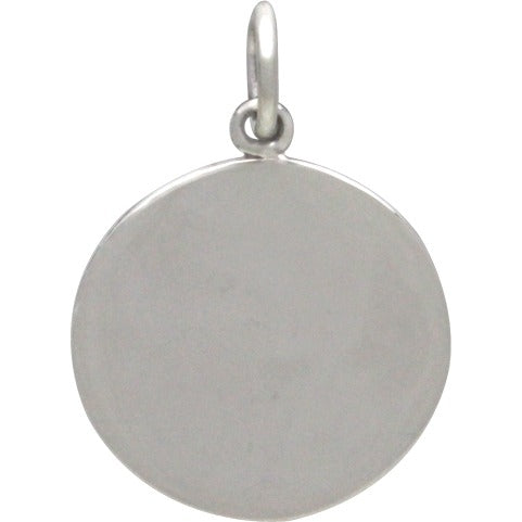Sterling Silver Talisman Charm with Moon and Granulation - Poppies Beads n' More