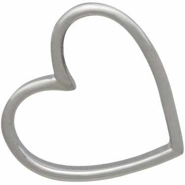 Sterling Silver Heart Bead Frame with Holes - Poppies Beads n' More