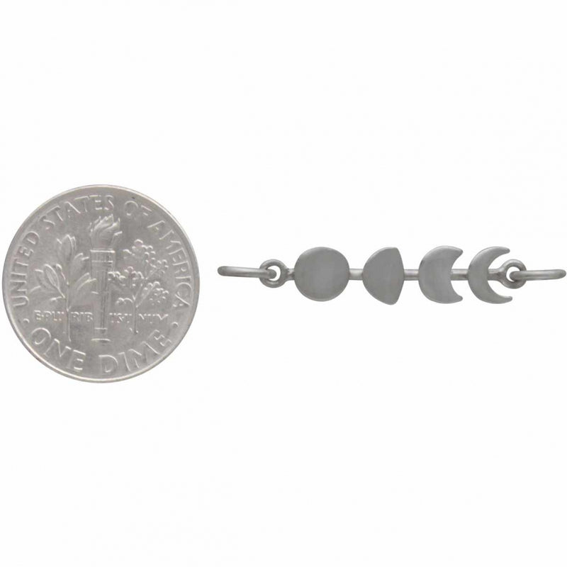 Sterling Silver Moon Phase Link - Phases of the Moon Link - Poppies Beads n' More