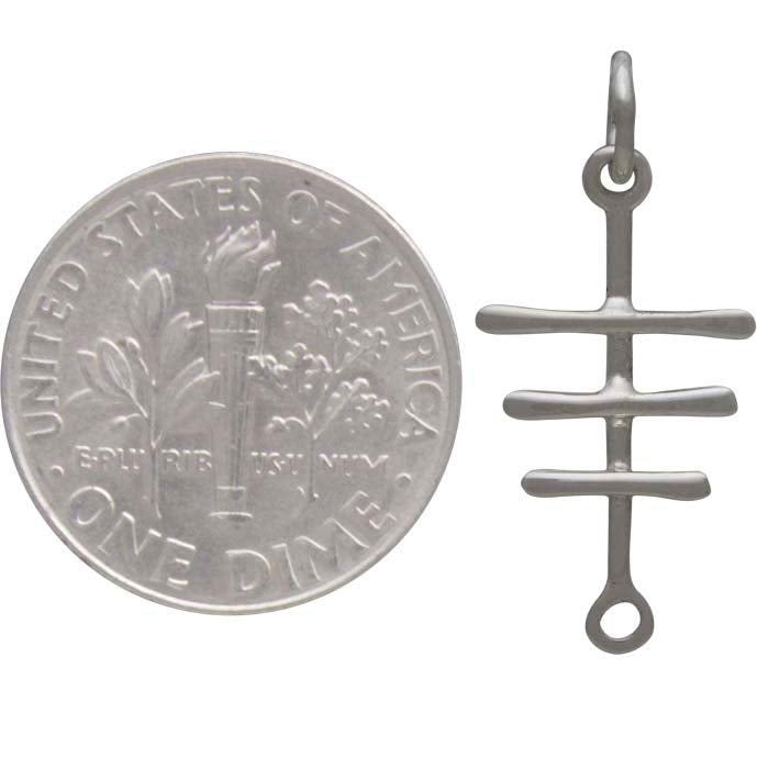Sterling Silver Geometric Link with Three Bars - Poppies Beads n' More