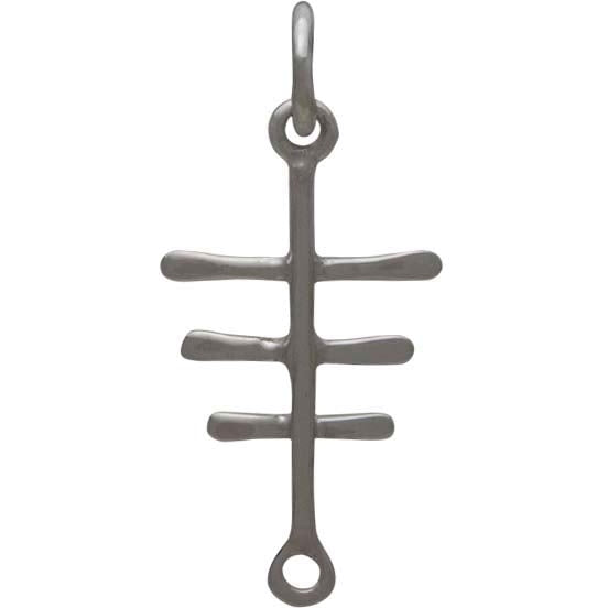 Sterling Silver Geometric Link with Three Bars - Poppies Beads n' More