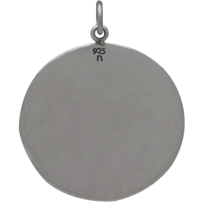 Sterling Silver Mirror Pendant with Granulation - Poppies Beads n' More