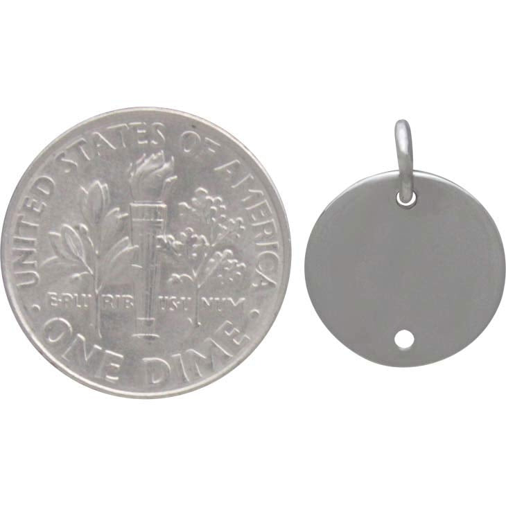 Sterling Silver Circle Disk Link - Poppies Beads n' More