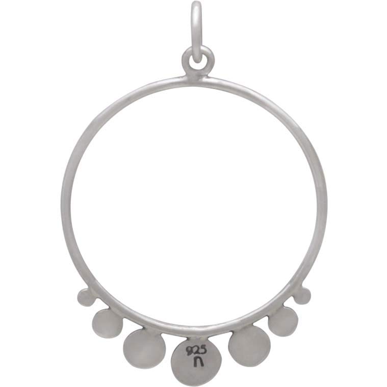 Sterling Silver Circle Charm with Flat Circles - Poppies Beads n' More