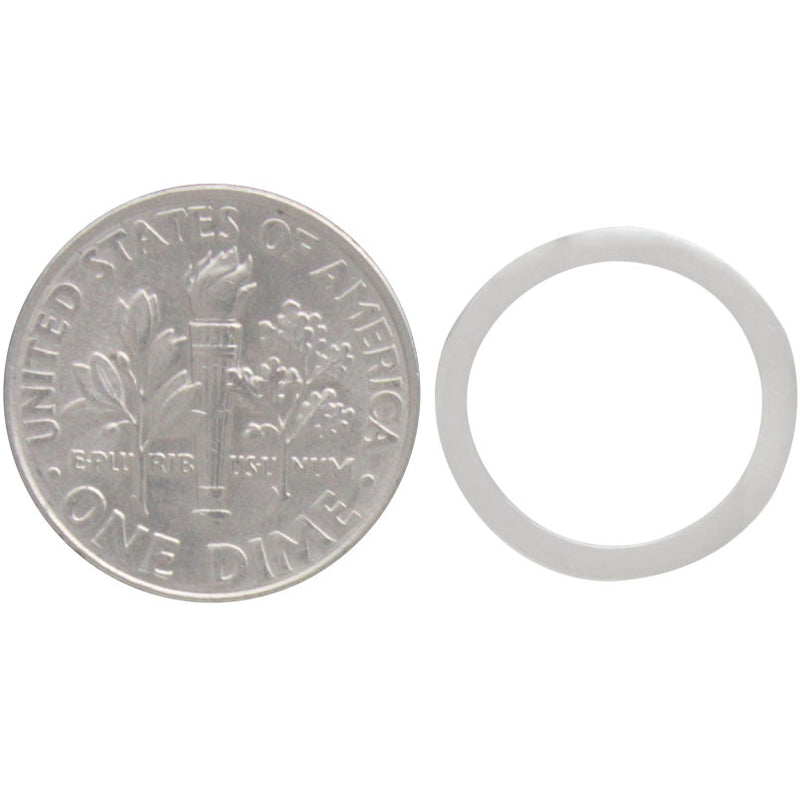 Sterling Silver Flat Circle Link - Poppies Beads n' More
