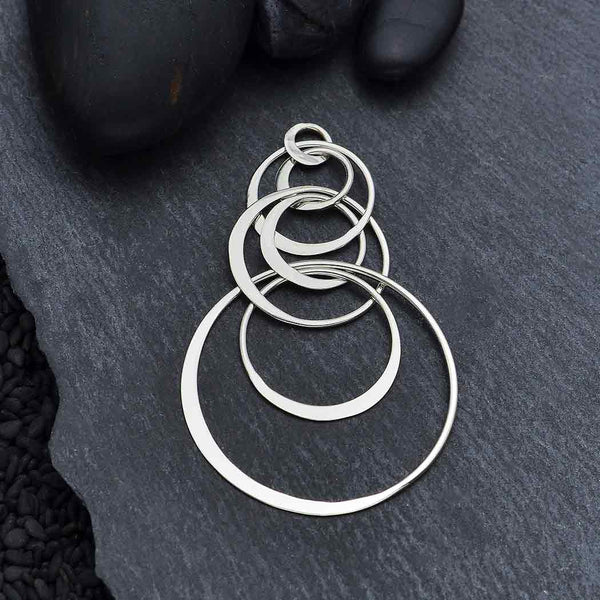 Sterling Silver Seven Floating Circles Link - Poppies Beads n' More