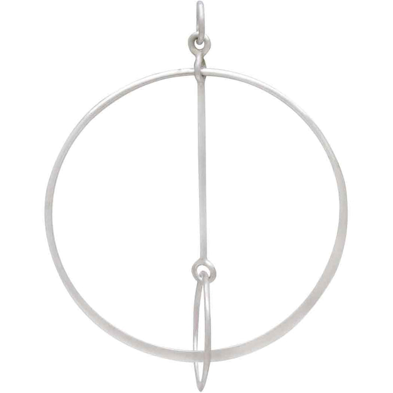 Sterling Silver Floating Circle and Bar Link - Poppies Beads n' More