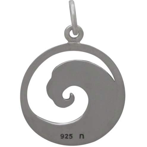 Sterling Silver Curled Wave Charm - Poppies Beads n' More