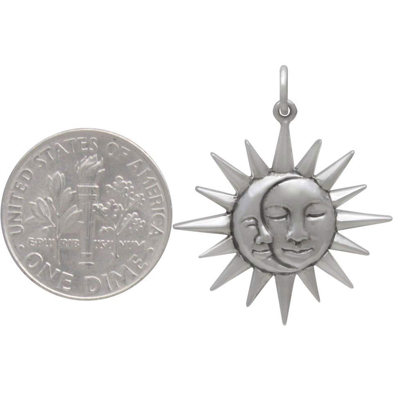 Moon and Sun Pendant with Faces - Poppies Beads n' More
