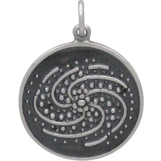 Sterling Silver Spiral Galaxy Charm - Poppies Beads n' More