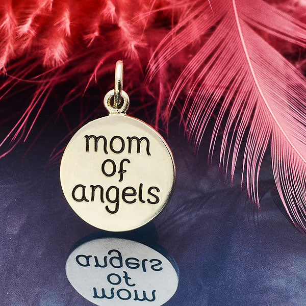 Silver Miscarriage Memorial Charm - Mom of Angels - Poppies Beads n' More