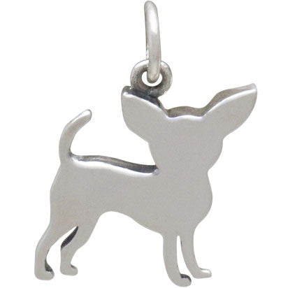 Sterling Silver Chihuahua Dog Charm - Poppies Beads n' More