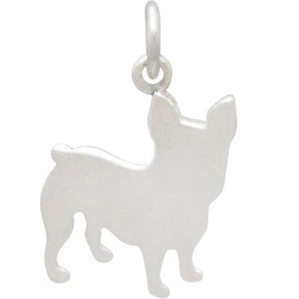 Sterling Silver French Bulldog Dog Charm - Poppies Beads n' More