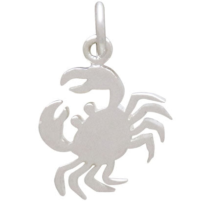 Sterling Silver Flat Crab Charm - Poppies Beads n' More