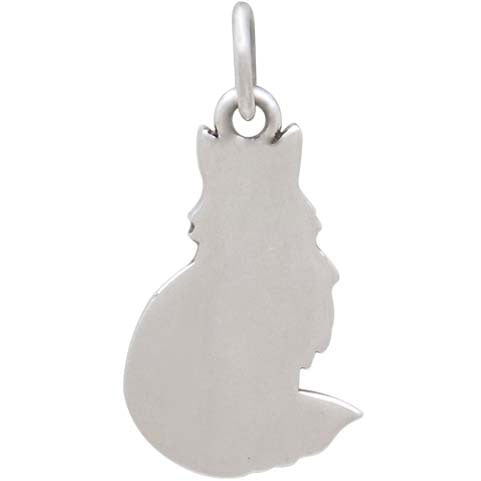 Sterling Silver Layered Fluffy Cat Charm - Poppies Beads n' More