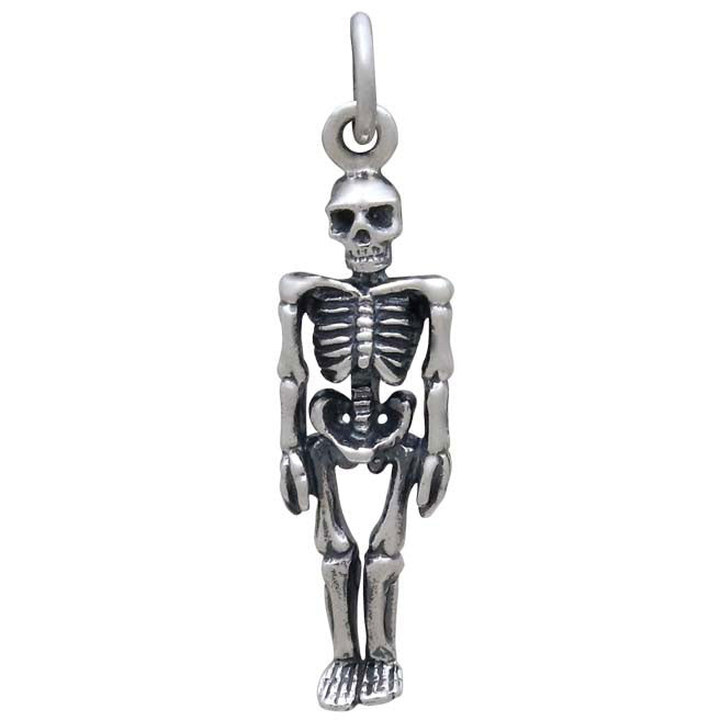 Sterling Silver 3D Skeleton Charm - Poppies Beads n' More