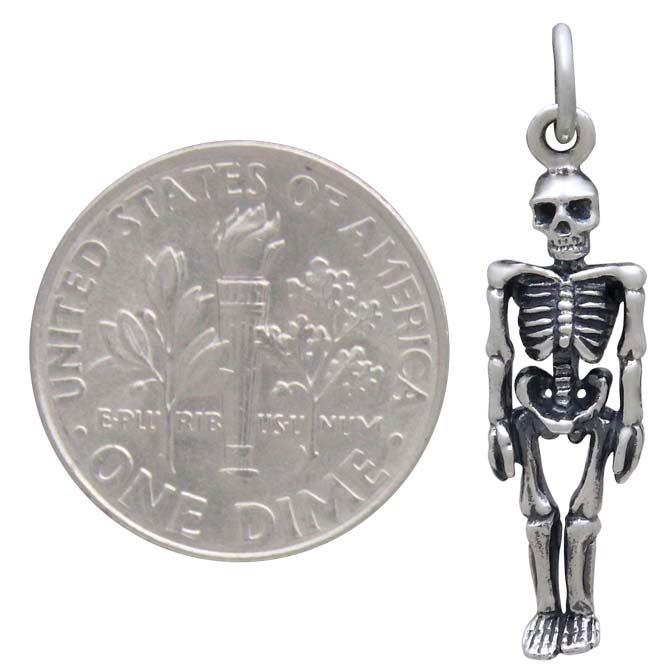 Sterling Silver 3D Skeleton Charm - Poppies Beads n' More